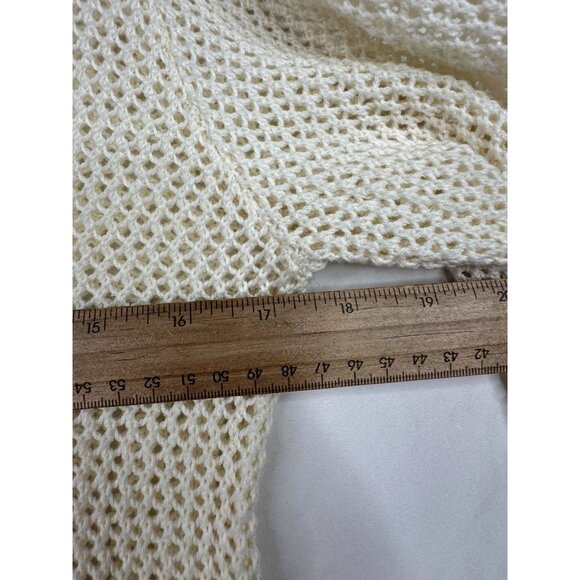 Anthropologie Moth Pointelle Knit Long Sleeve Tunic size Large Petite Cream - Picture 5 of 6